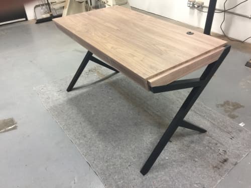 Contemporary Desk | Tables by Wooden Imagination. Item composed of walnut