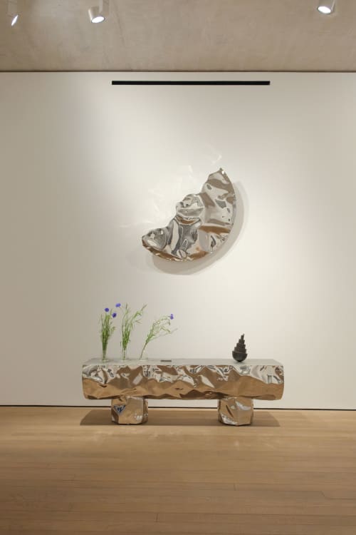 Steel Sculptural Bench — Tronco by Nitush Aroosh | Benches & Ottomans by Nitush Aroosh. Item made of steel