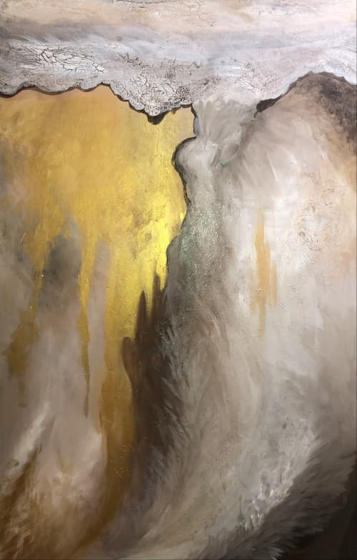 Rupture | Oil And Acrylic Painting in Paintings by Mara G. Szyp. Item made of canvas with synthetic works with industrial style