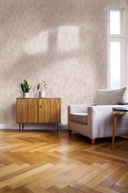 Mother of Pearl Wallpaper in Blush | Wall Treatments by Eso Studio Wallpaper & Textiles. Item made of paper works with boho & minimalism style
