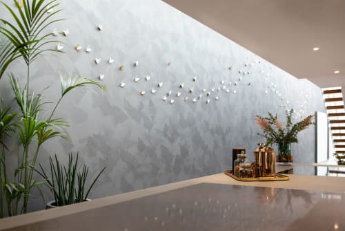 Handmade porcelain butterfly wall sculpture art installation | Art & Wall Decor by Elizabeth Prince Ceramics