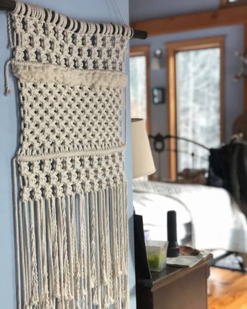 Macra-weave Wall Hanging | Macrame Wall Hanging in Wall Hangings by GreenElephantBK. Item made of cotton with fiber