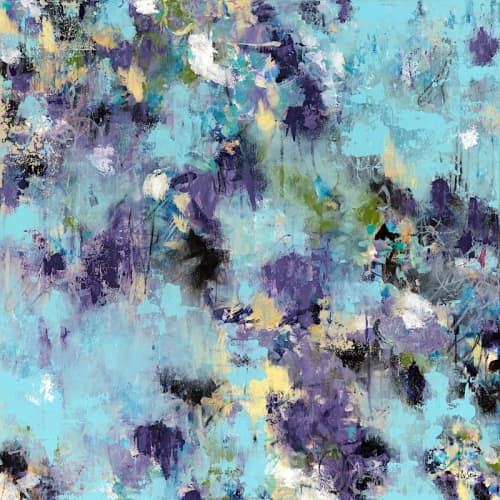 Among the Lilies, Abstract Painting | Oil And Acrylic Painting in Paintings by Paulette Insall. Item made of canvas works with contemporary & eclectic & maximalism style