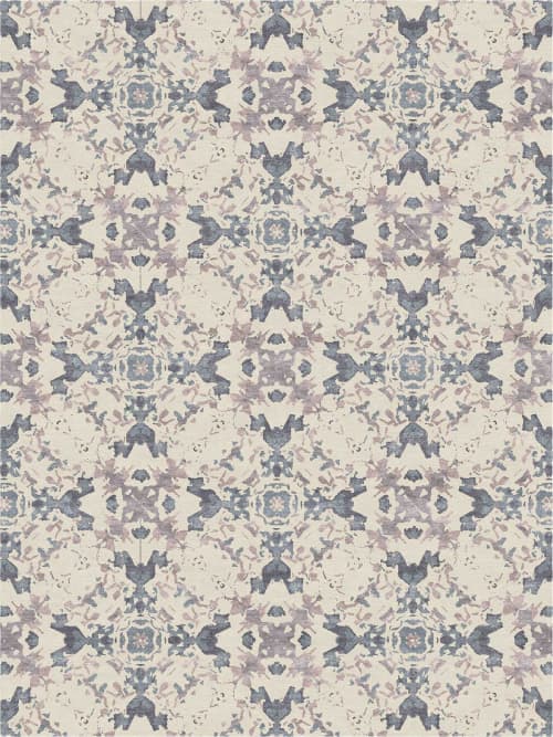 PENSIVE (blue shadow, smoked grape) | Area Rug in Rugs by Emma Gardner Design, LLC. Item made of wool & fiber
