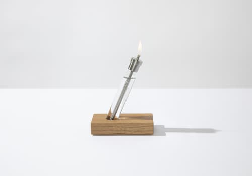 Migration / a modern oil candle (single candle) | Lighting by Perhacs Studio. Item composed of wood & steel compatible with minimalism and contemporary style