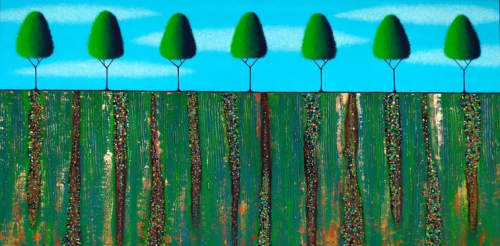 Trees Of Spring | Oil And Acrylic Painting in Paintings by Lisa Frances Judd. Item made of canvas & synthetic