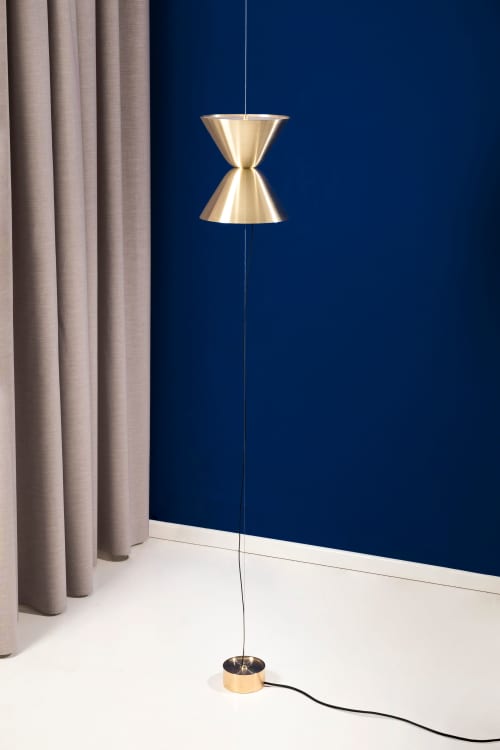 Aureole Pendant Light | Floor Lamp in Lamps by MOSS Objects. Item made of brass works with minimalism & mid century modern style