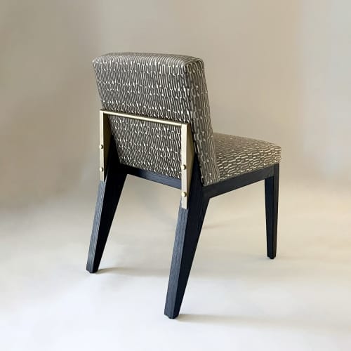 YJ Dining Chair | Chairs by YJ Interiors. Item made of oak wood with canvas works with mid century modern & contemporary style