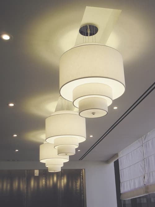 Drum Pendants | Pendants by ILEX Architectural Lighting | Labaton Sucharow LLP in New York. Item made of synthetic
