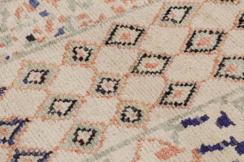 Rug & Kilim’s Moroccan Square Rug in White with Colorful | Area Rug in Rugs by Rug and Kilim