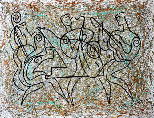 Abstract Jazz Original Painting by Leon Zernitsky | Oil And Acrylic Painting in Paintings by Leon Zernitsky Art. Item in contemporary style