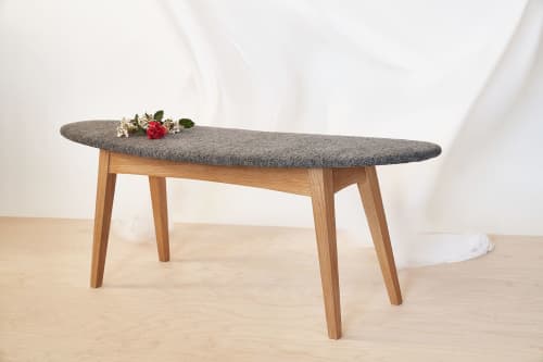 wood bench SURF | Benches & Ottomans by VANDENHEEDE FURNITURE-ART-DESIGN. Item composed of oak wood in mid century modern or contemporary style