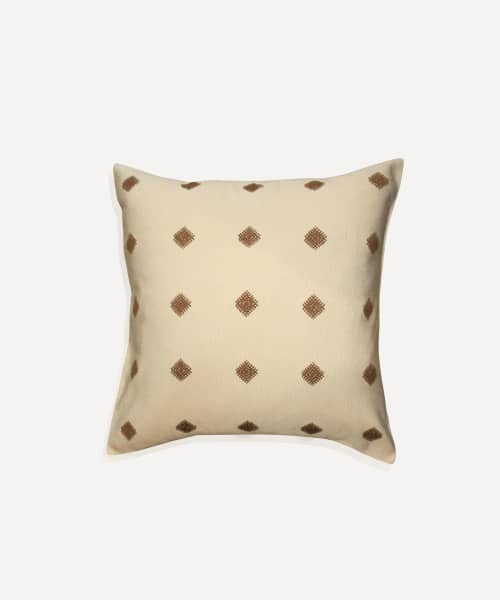 Path Of The Sun Handwoven Cushion (Neutral) | Pillows by Routes Interiors. Item composed of cotton compatible with boho and eclectic & maximalism style