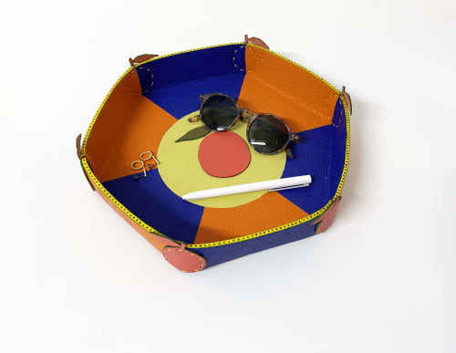 Guantera | Decorative Tray in Decorative Objects by CAPPELLO & MARTELLO. Item composed of leather in mediterranean style