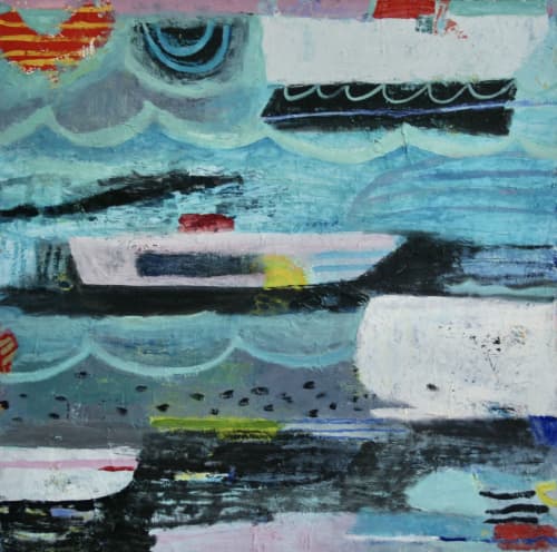 WHITE WHALE | Oil And Acrylic Painting in Paintings by Lucy Schappy. Item composed of canvas