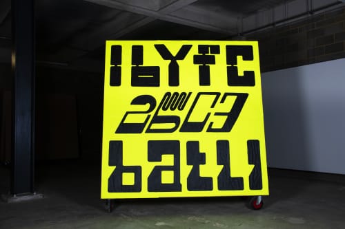 Typographic painting | Murals by Jurèma | Royal College of Art in London. Item made of synthetic