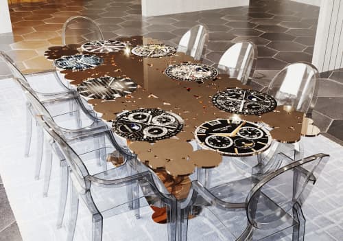 NINFEA Table | Dining Table in Tables by Mavimatt. Item made of aluminum with synthetic
