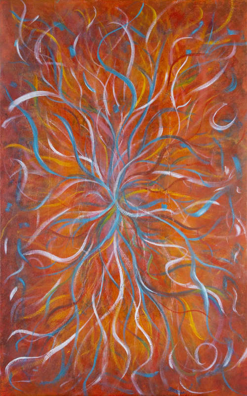 Confetti | Oil And Acrylic Painting in Paintings by Jill Krutick | Jill Krutick Fine Art in Mamaroneck. Item composed of canvas & synthetic