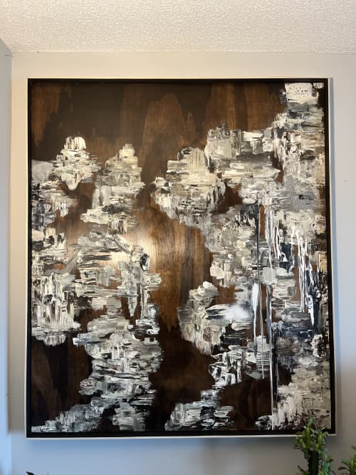 "atmosphere" (sold) | Oil And Acrylic Painting in Paintings by VISCERAL HOME STUDIO. Item made of oak wood compatible with boho and mid century modern style