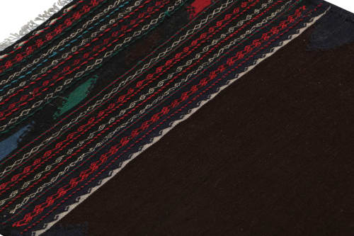 Vintage Afghan Kilim Runner with Stripes and Brown Open | Area Rug in Rugs by Rug and Kilim. Item composed of wool