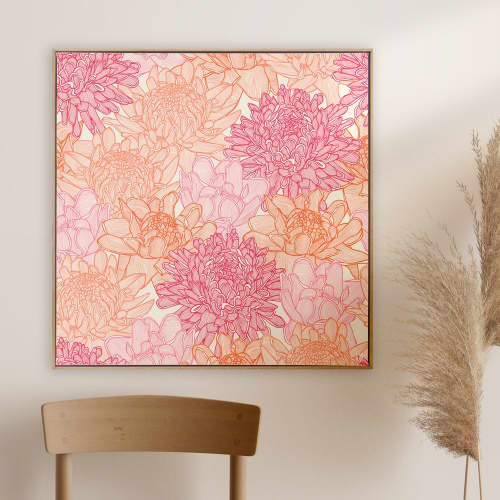 Torch Ginger - Framed Canvas Art | Prints by Patricia Braune. Item composed of canvas and paper