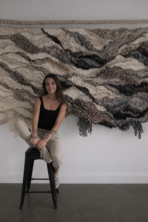 "Everything Becoming, Everything Here" custom moody weaving | Tapestry in Wall Hangings by Rebecca Whitaker Art. Item composed of cotton compatible with boho and minimalism style