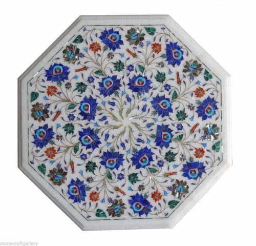white marble table, coffee table, end table, tabletop | Tables by Innovative Home Decors. Item composed of marble in country & farmhouse or art deco style