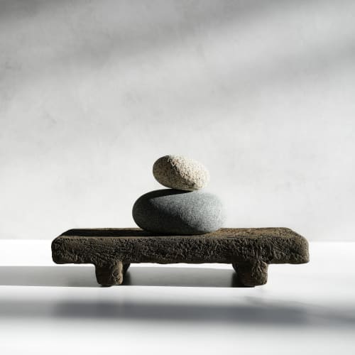 Large Shelf Riser in Textured Earthen Brown Concrete | Decorative Tray in Decorative Objects by Carolyn Powers Designs. Item composed of concrete in minimalism or contemporary style