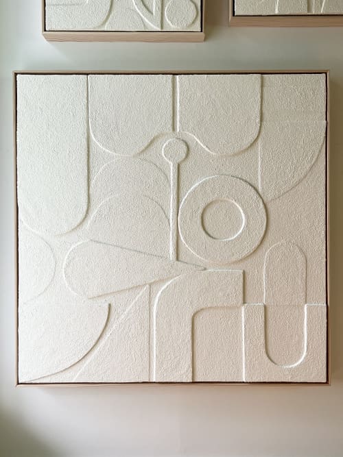 Still Shapes - size 40x40 | Mixed Media by Figure Form. Item composed of canvas & synthetic compatible with boho and minimalism style