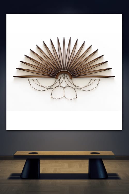 'Emergence' | Sculptures by Sangeeta Sagar. Item composed of wood & metal compatible with contemporary and art deco style