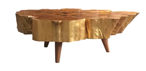 Golden Cedar Slice | Coffee Table in Tables by Madera Furniture Company / Carlos Taylor-Swanson | Madera Furniture Company in Tacoma. Item composed of wood