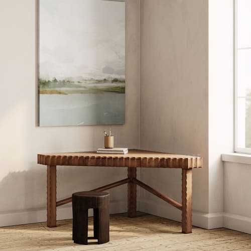 Esquina Handcarved Desk | Tables by Pfeifer Studio. Item composed of wood compatible with minimalism and contemporary style