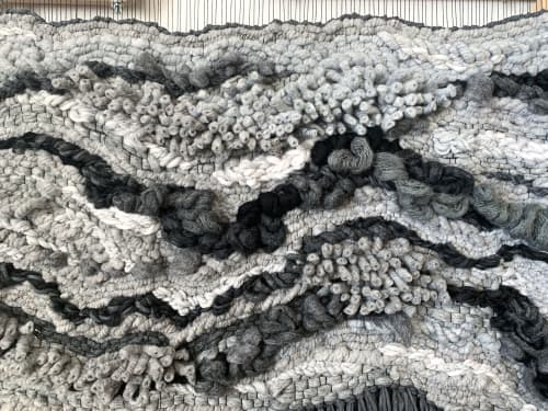 Large scale Textile Wall Art "Basalt" | Macrame Wall Hanging in Wall Hangings by Rebecca Whitaker Art. Item made of cotton works with contemporary style