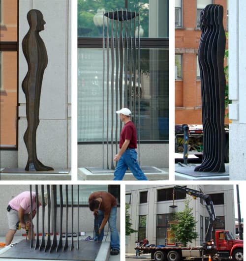 Parallax Man | Public Sculptures by Donald Gialanella. Item made of steel