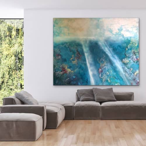 crystal blue persuasion | Oil And Acrylic Painting in Paintings by Amanda M Moody. Item made of wood