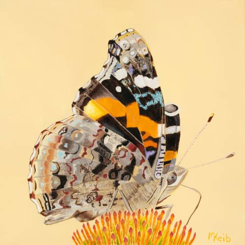 Red Admiral Butterfly Oil Painting | Oil And Acrylic Painting in Paintings by Michelle Keib Art. Item made of canvas