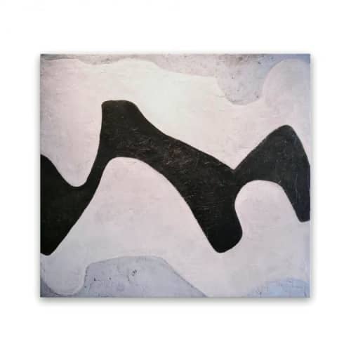 Blu Su Sfondo Nero | Mixed Media by Kim Fonder. Item made of wood