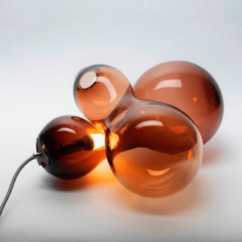 Amoeba Blown Glass Desk Lamp | Table Lamp in Lamps by Esque Studio. Item composed of glass