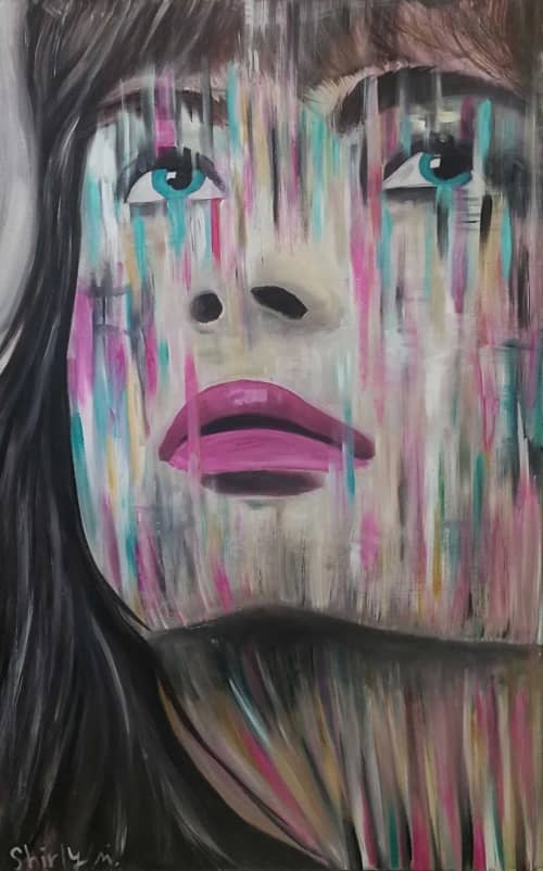 "Horizon Lines" | Oil And Acrylic Painting in Paintings by Shirly Maimom Art. Item composed of canvas and synthetic in contemporary or art deco style
