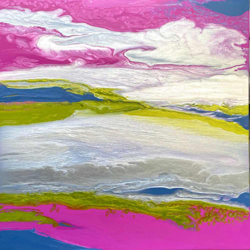 Cotton Candy | Oil And Acrylic Painting in Paintings by Gabrielle Shannon. Item made of canvas with synthetic