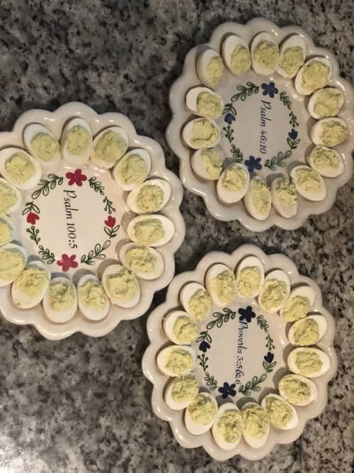 Custom made deviled egg plates | Dinnerware by Stacey Swinson From the Ground Up. Item composed of ceramic