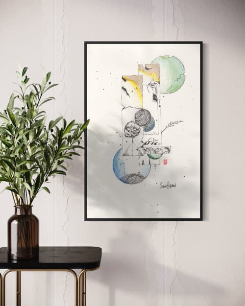 Framework No. 2 Art Print 35in X 53in | Prints by Sean Cottman Art. Item composed of paper in mid century modern or contemporary style