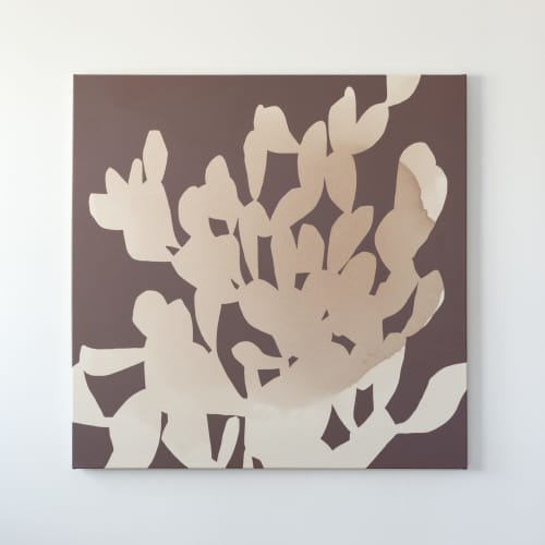 "Desert Bouquet" Original Painting, 40x40in | Oil And Acrylic Painting in Paintings by Lesley Anderson