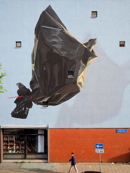 Garbage Bird | Street Murals by Murmure Street