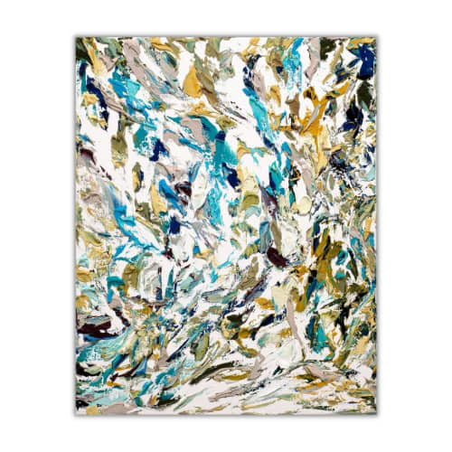 Energy Abstract Painting 30x40in Custom | Oil And Acrylic Painting in Paintings by Monika Kupiec Abstract Art. Item made of canvas with synthetic works with art deco style
