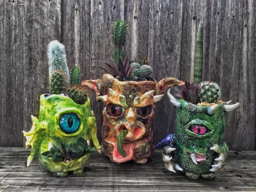 Collection of Monster Pots | Vases & Vessels by Bonsai and Bits | Private Residence - Melbourne, VIC in Melbourne