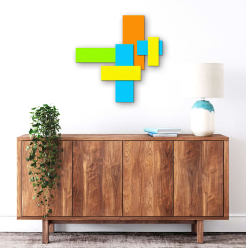"Geometric" Glass Wall Art Sculpture | Wall Sculpture in Wall Hangings by Karo Studios. Item composed of glass
