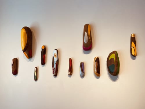 painted driftwood | Wall Hangings by Cathy Liu. Item composed of wood