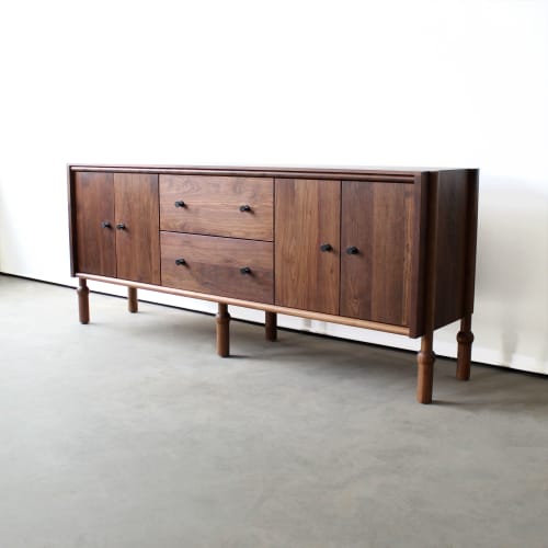 Mae Credenza | Storage by Crump & Kwash. Item made of oak wood & brass compatible with mid century modern and contemporary style