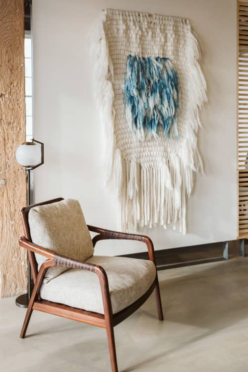 Indigo Square | Macrame Wall Hanging in Wall Hangings by Liz Robb | McGuire Furniture San Francisco Showroom in San Francisco. Item made of fiber